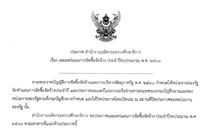 แผนการจดซอจดจาง2561